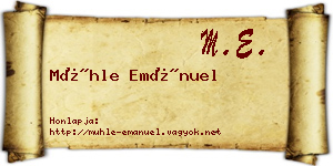 Mühle Emánuel névjegykártya